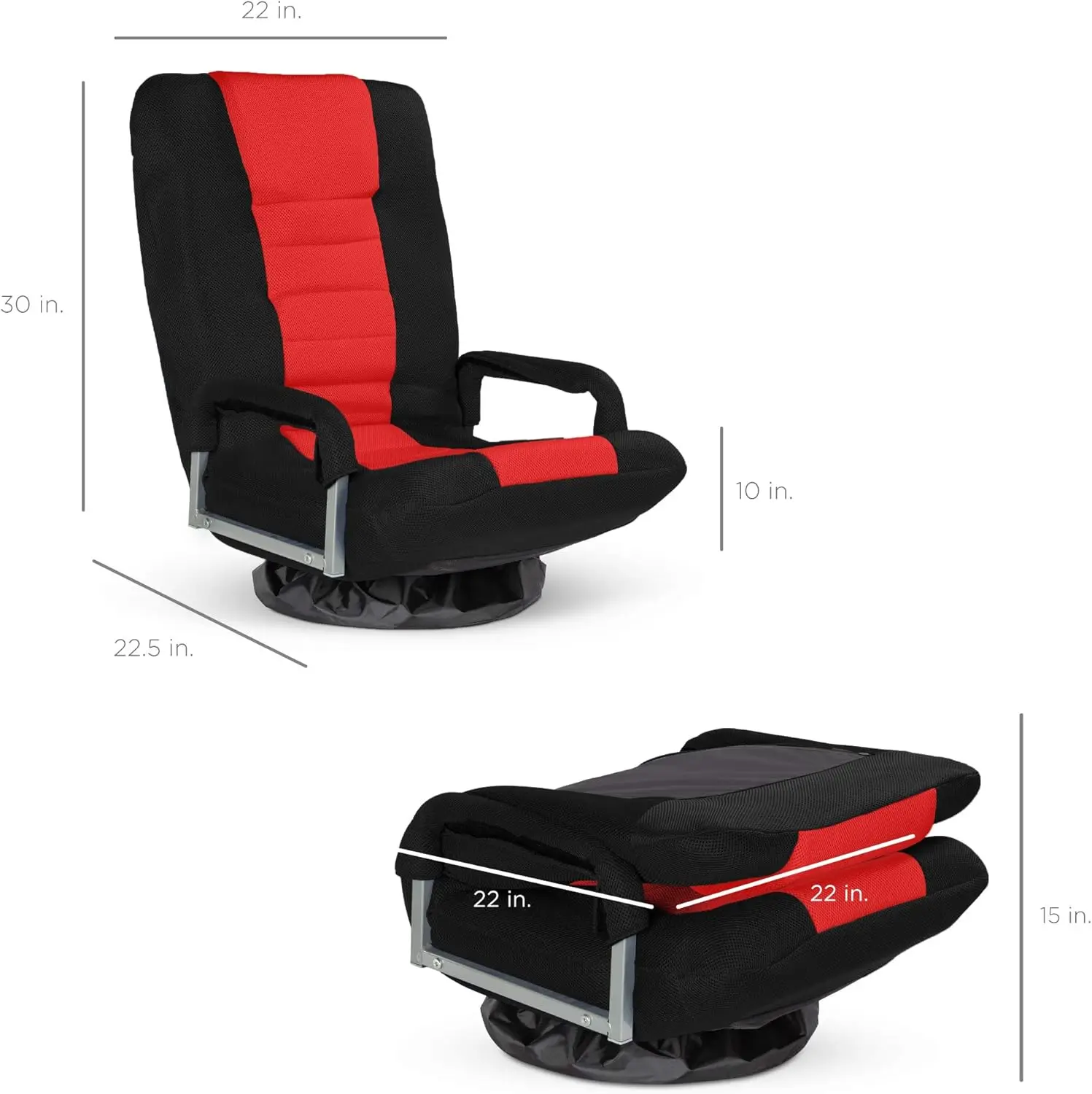 Swivel Gaming Chair 360 Degree Multipurpose Floor Chair Rocker for TV, Reading, Playing Video Games w/Lumbar Support