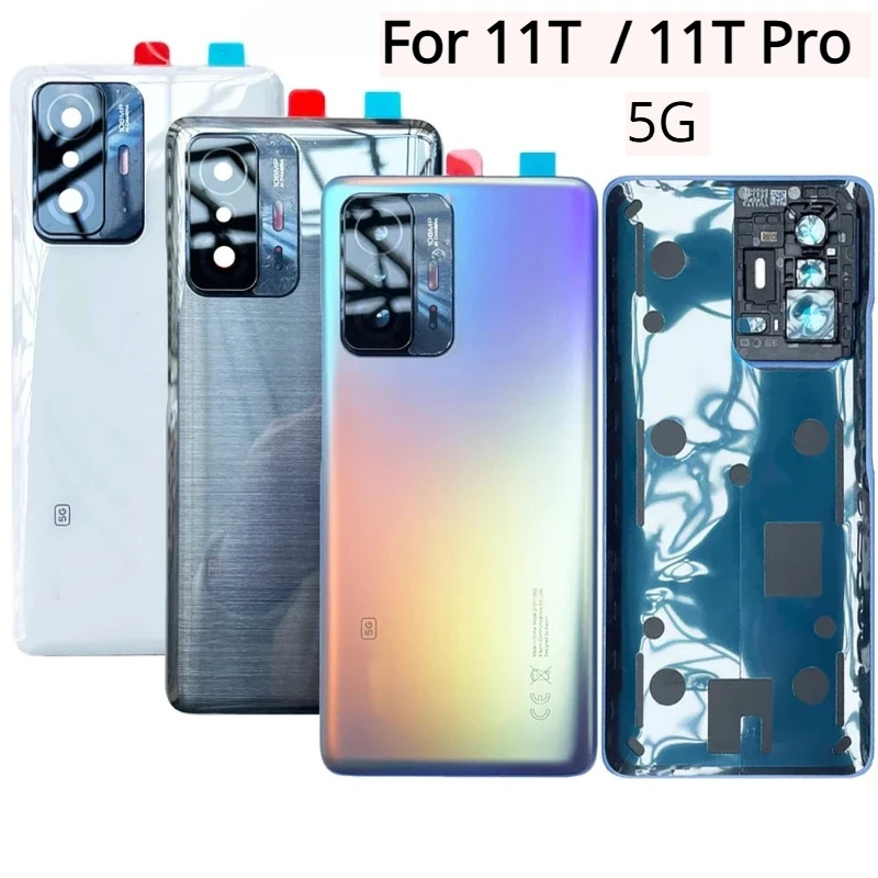 xiaomi-11t-pro-5g-11t-5g用バックガラスカバー交換用リアハウジングバッテリーカバー（カメラレンズ付き）