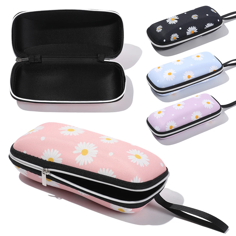 Fashion Daisy Glasses Box Large Capacity Women Men Portable EVA Zipper occhiali da lettura occhiali da sole custodia protettiva per occhiali