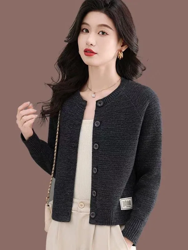 

Женский вязаный открытый кардиган премиум-класса, весенне-осенний свитер Little Fraance, пальто из мягкого полиэфирного волокна