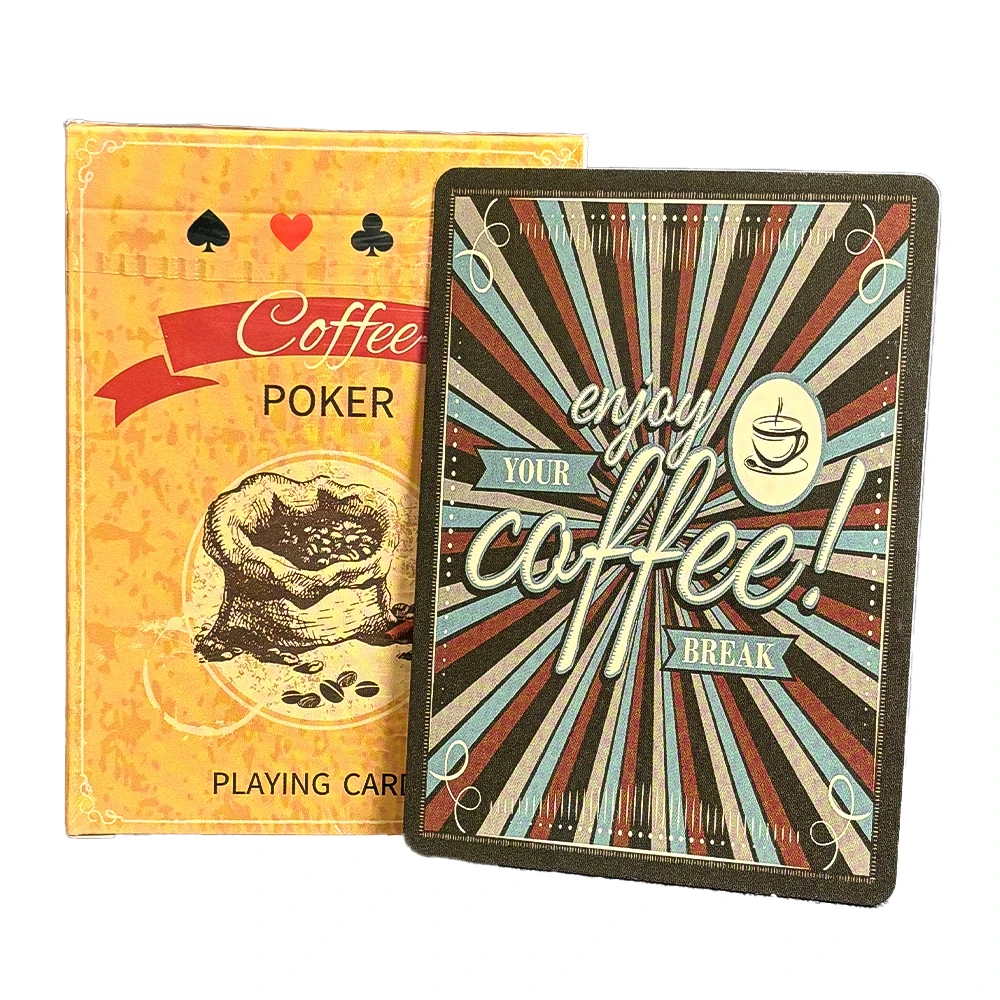 Coffee Paper Playing Cards Classic Vintage Poker Deck of Cards All Different Suit Family Gatherings, Parties and Other Occasion