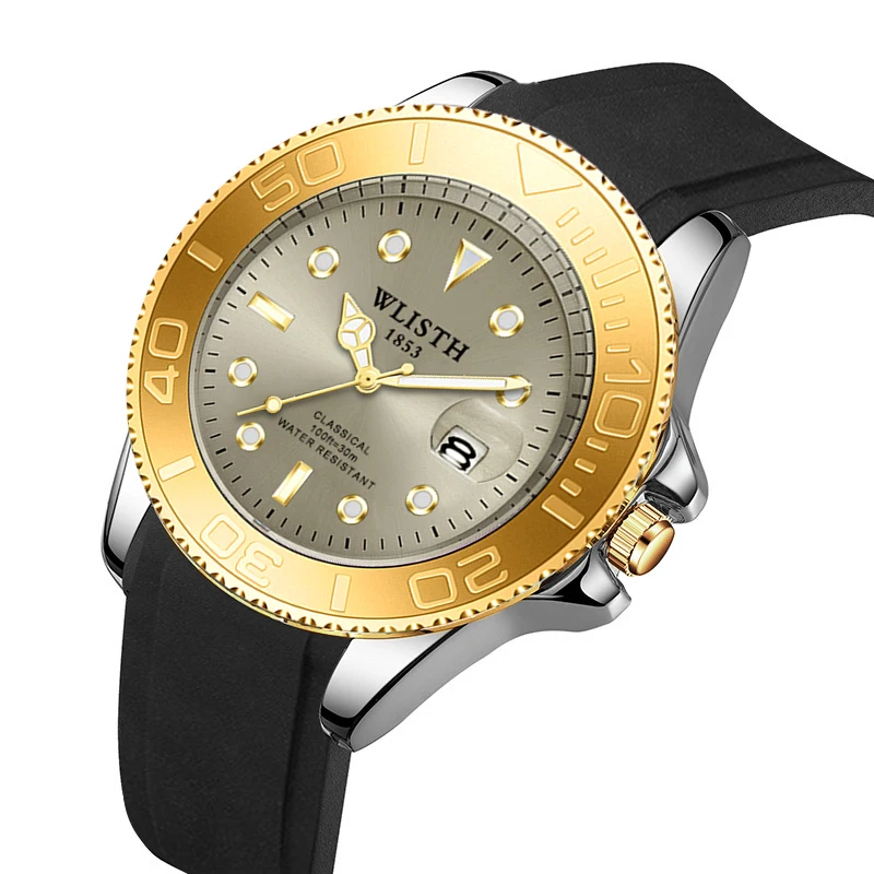 

Мужские часы, модные светящиеся водонепроницаемые часы, спортивные мужские кварцевые наручные часы с силиконовым ремешком, мужские наручные часы из нержавеющей стали reloj hombre