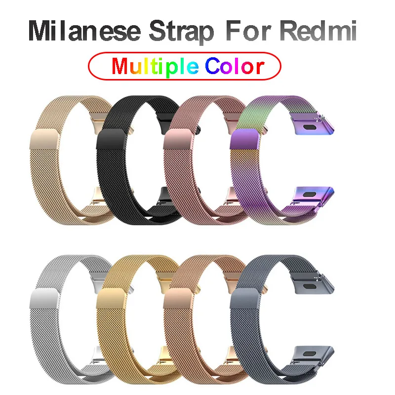 Metalen Band Voor Redmi Horloge 3 Band Met Tpu Case Screen Protector Zachte Film Milanese Magnetische Lus Horlogeband Redmi 3 Armband