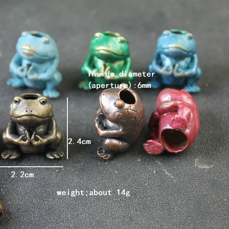 Ancient Egyptian Animal Frog Figurines Brass Paracord Beads Knife Lanyards Pendant Jewelry EDC Outdoor DIY Bracelets Accessories