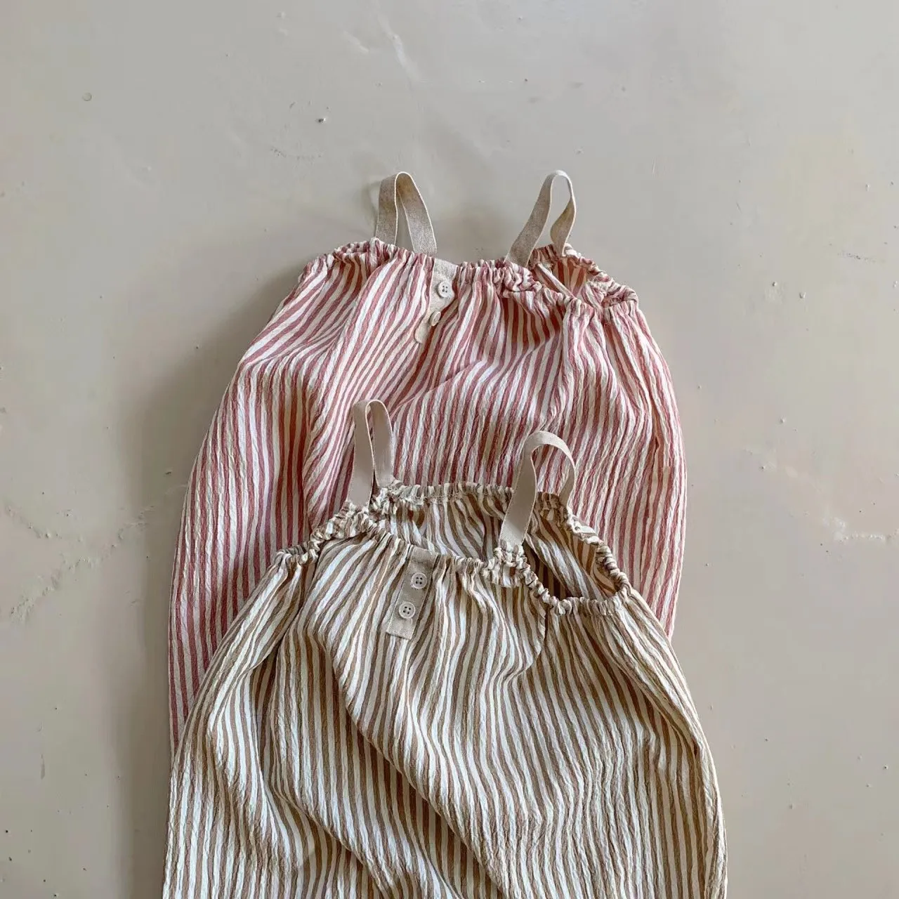 Pelele de camisola a rayas para niñas pequeñas, mono holgado y fino, mono informal sin mangas, mono informal para niños, 2024