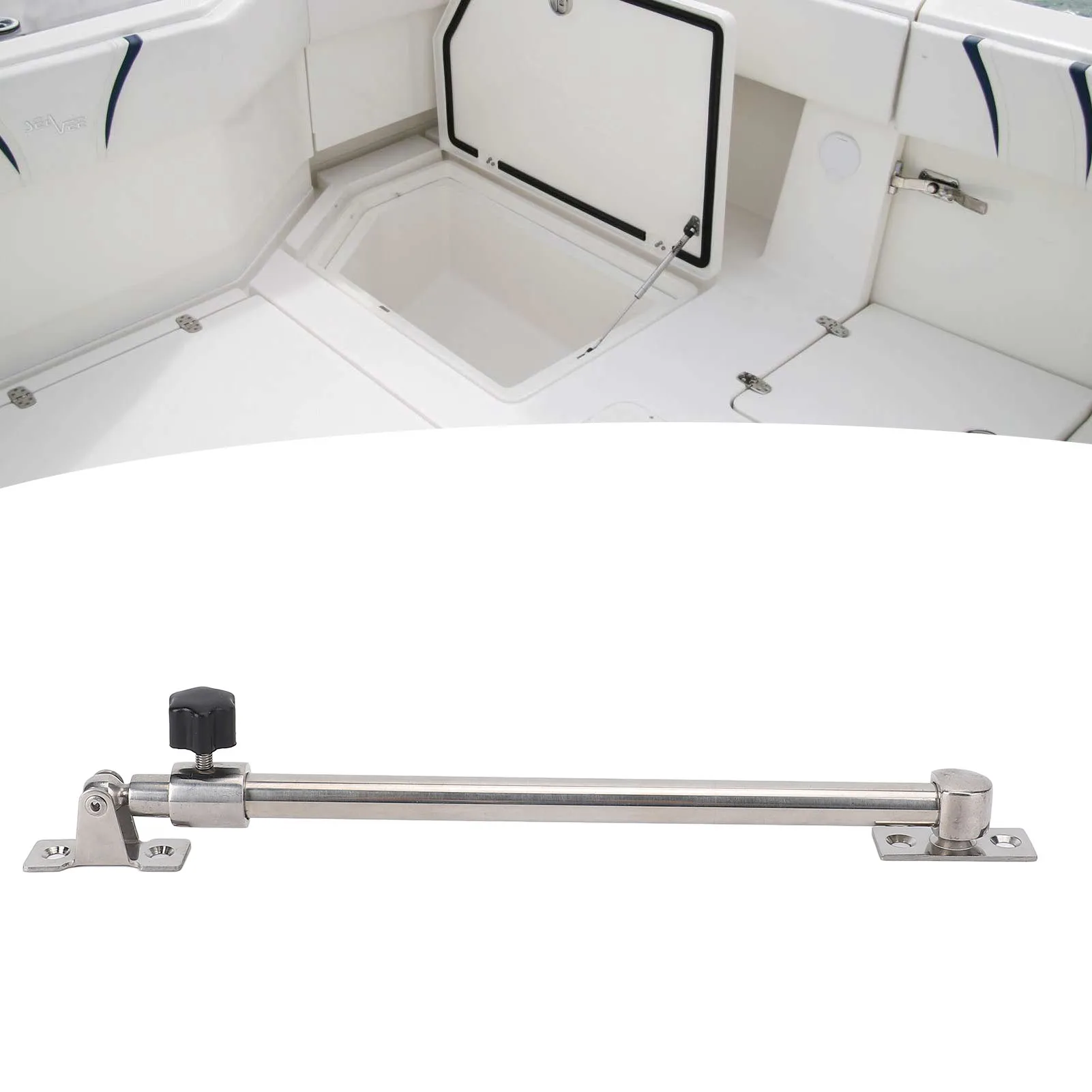 Asta di supporto per regolatore della finestra del portello in acciaio inossidabile per barca per yacht marino 248-432mm Regolatore di supporto del coperchio del portello regolabile