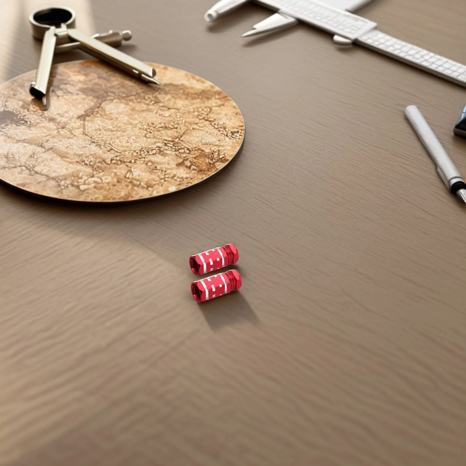 

4 pcs Red Aluminum Alloy Hexagonal Multi Groove Tire Valve Caps For Car Bicycle Motorcycle Truck Valve Stem Protection Easy