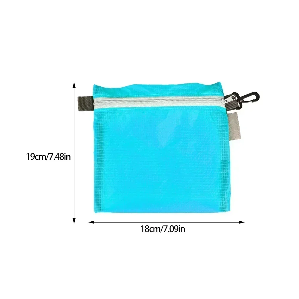 Waterproof Pocket Zipper Nylon Coated Silicon Hook Pouch Portable Organizer Reusable Outdoor Camping Hiking Storage Bag Travel