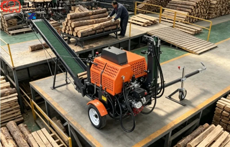 Heavy‑Duty Piston Hydraulic Log Splitter 35 Ton With 4‑Way Blade For Commercial Firewood Production