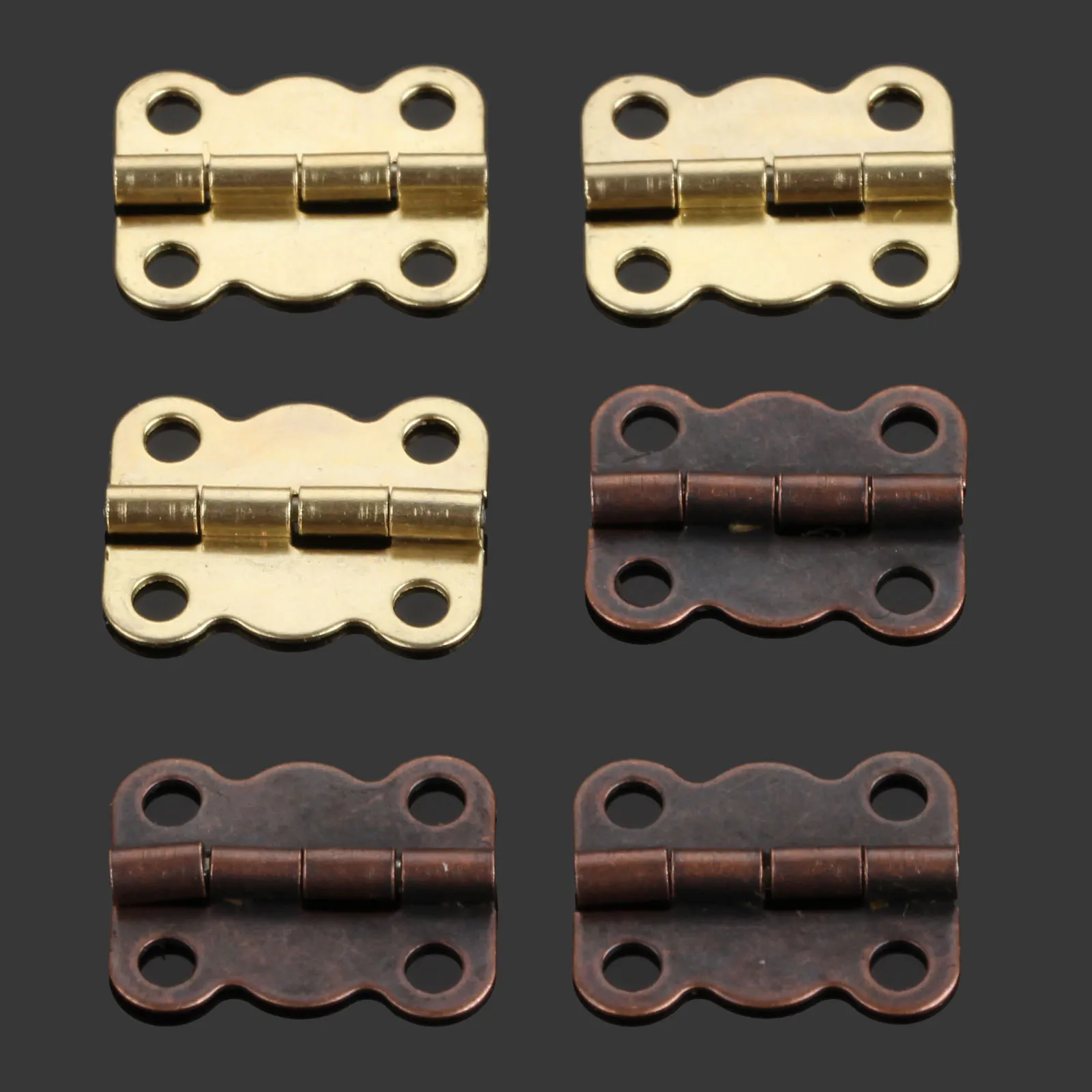 10Pcs Vintage Wooden Box Small Decorative Hinge Cupboard Door Furniture Cabinet Hinges Furniture Fittings 16*13mm With Screw