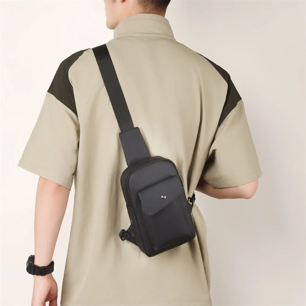 Portable Large Capacity Male Chest Bag Waterproof Casual Men Waist Bag Korean Style Crossbody Sports Chest Bag Outdoor