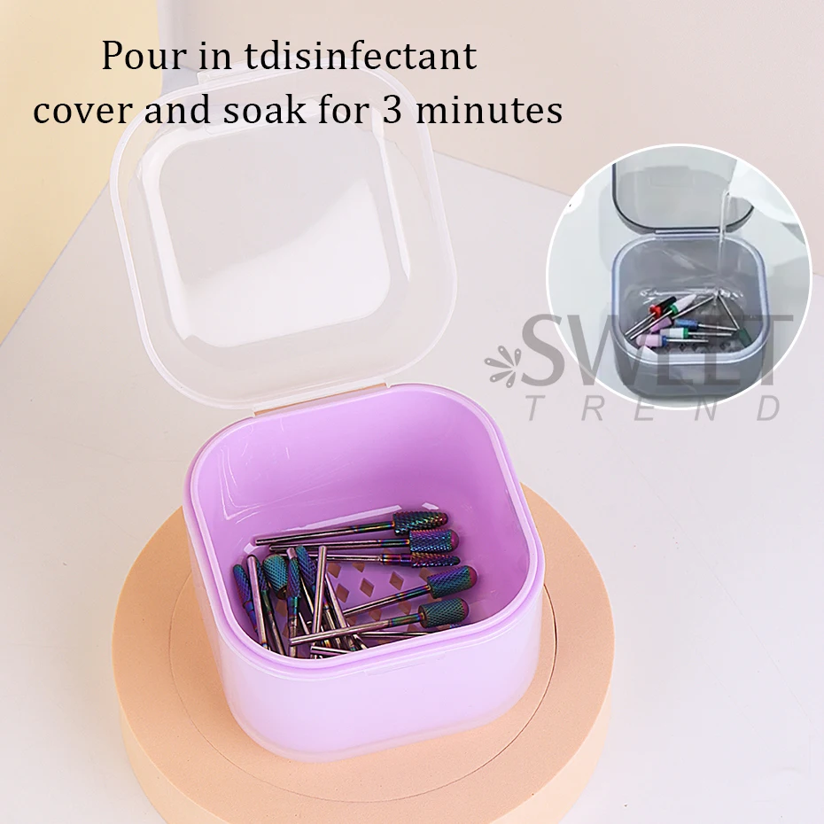 Punte da trapano per nail art Testa di molatura Sterilizzatore Scatola di disinfezione Strumento per unghie Scatola di pulizia del filtro Accessori per custodia per manicure