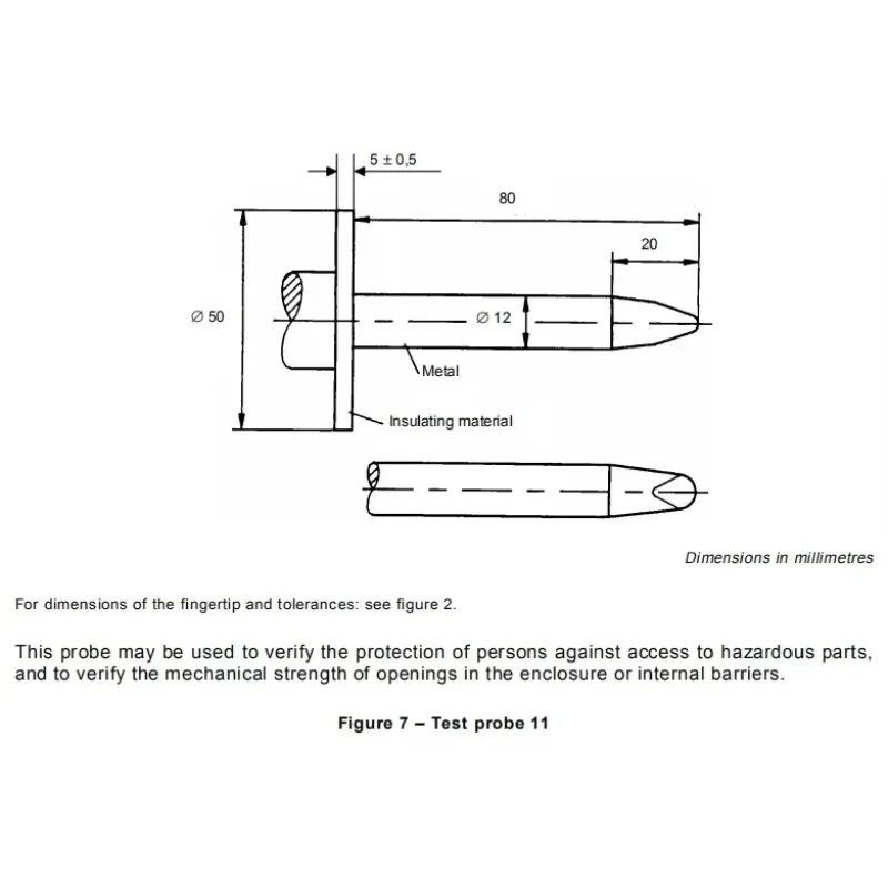 2026/iec60335 50N 75N disjointed force test probe