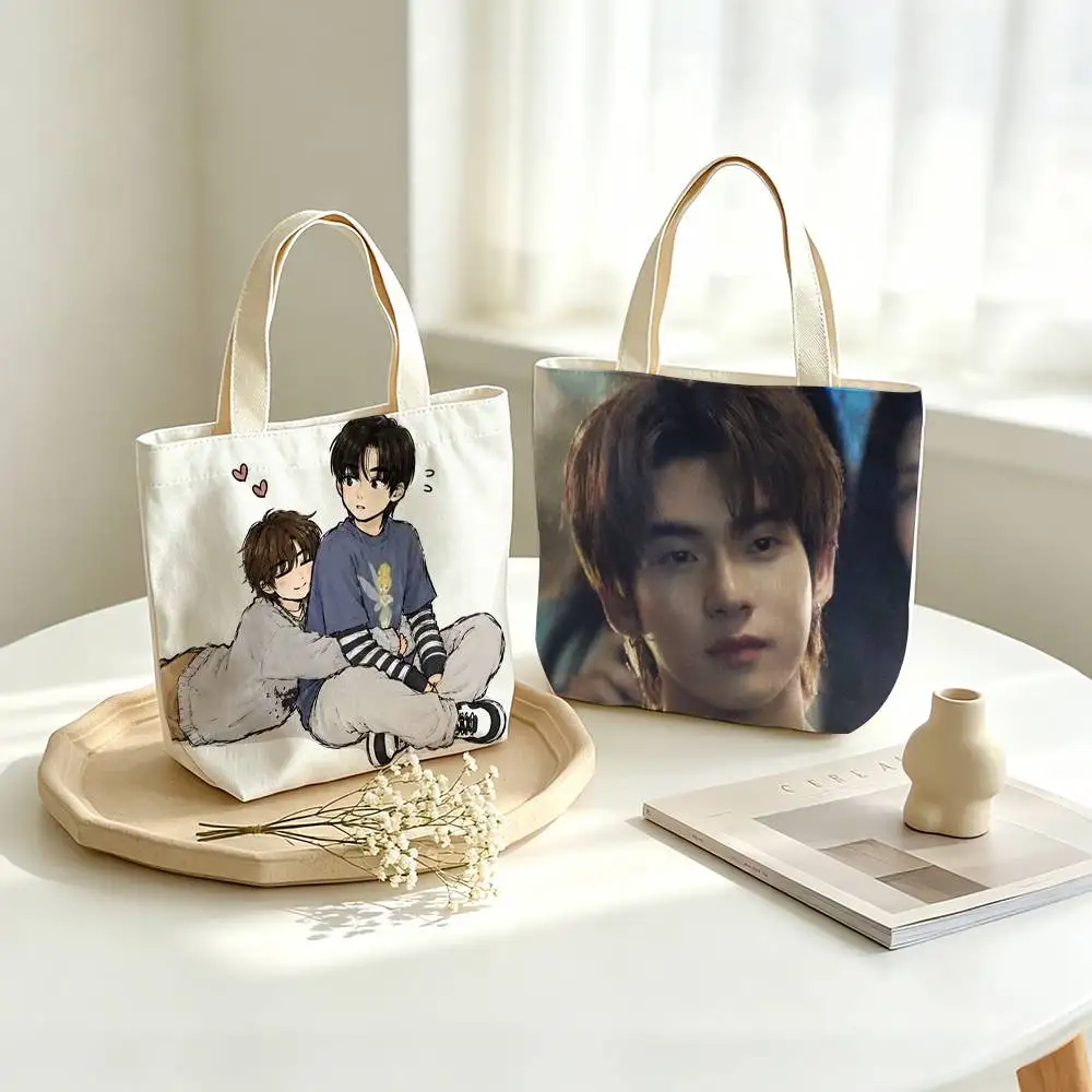 T-TeeTee Wanpichit Duang With You  Printed Canvas Tote Bag Shoulder Bag Commuter Mommy Shopping Bag