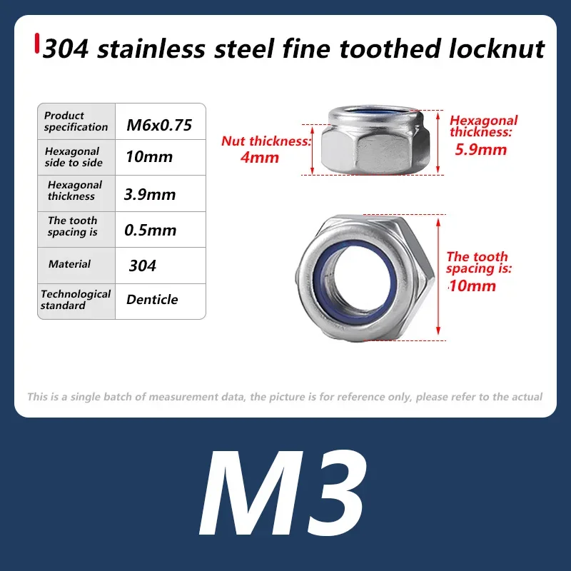 

1/2/10pcs 304 stainless steelNylock Nut Locknut Hex Nylon Insert Self Lock Nut M4 M5 M6 M8 M10 M12 M14 M16-M20