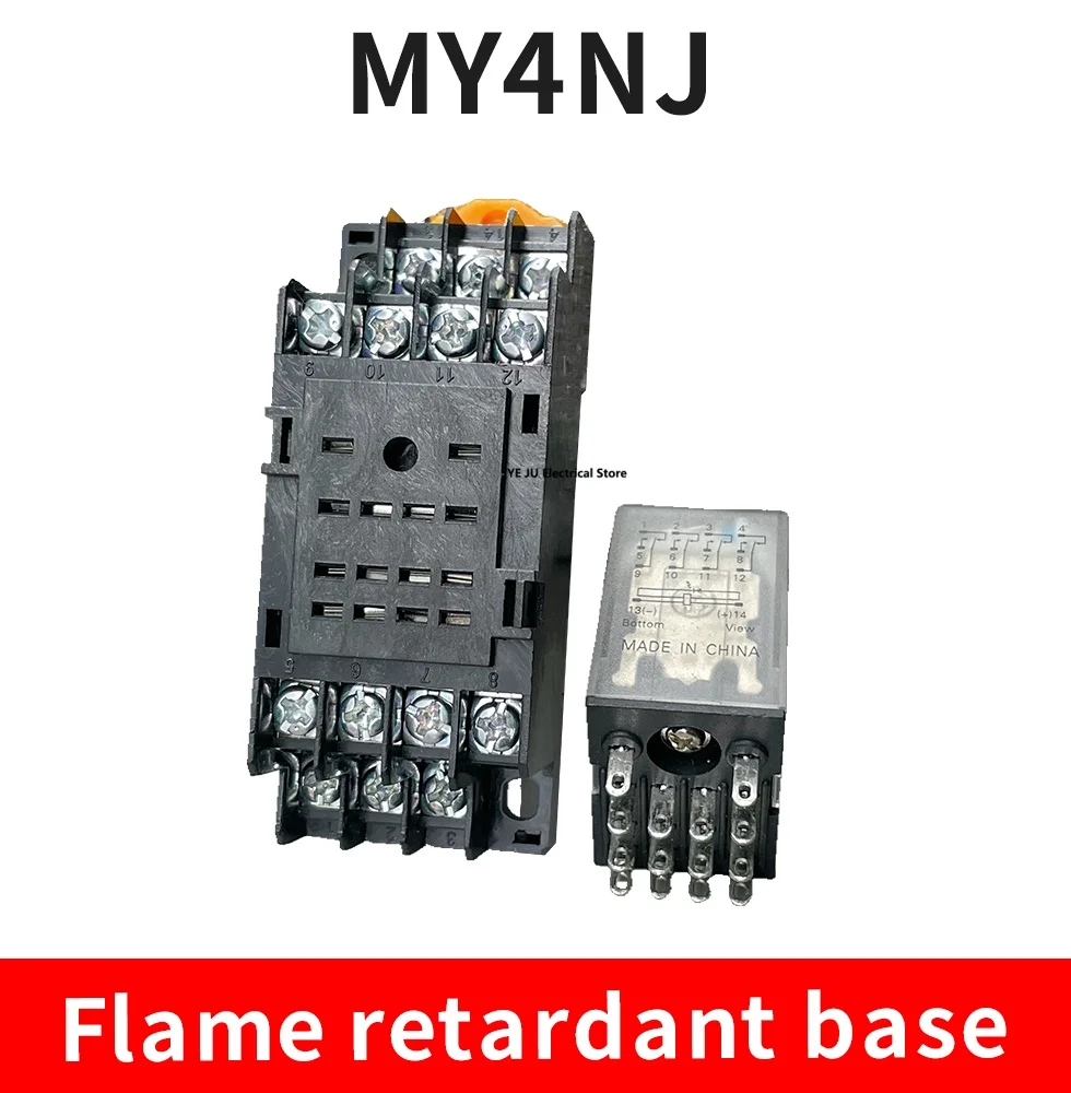 1SET HH54P MY4NJ plug-in relay PYF14A DC/AC 12v 24v 36v 48v 110v 220v DC/AC 5A silver contact 14pins 4PDT rele socket