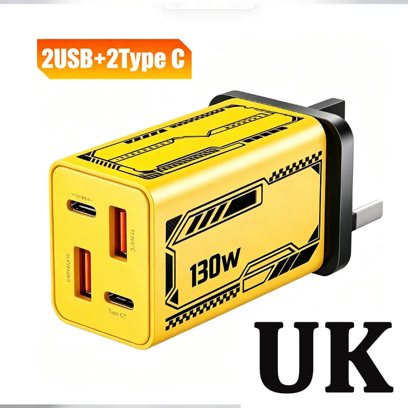 130W Type C PD Universal Charger 4-in-1 Charging Phone Power Adapter EU/US/UK Plug Charge Wall Charger For iPhone Samsung Xiaomi