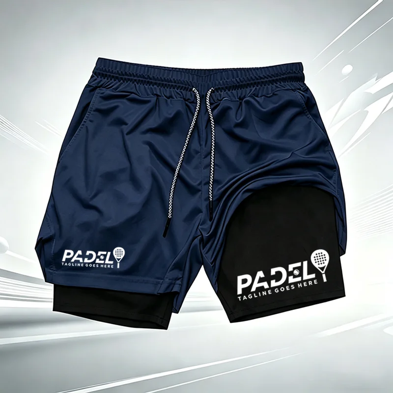 Padel Tennis 2-in-1 Performance-Shorts für Herren, schnell trocknende, reibungsarme Kompressions-Liner-Shorts für Sport und Fitnesstraining wx217 – Detail 8