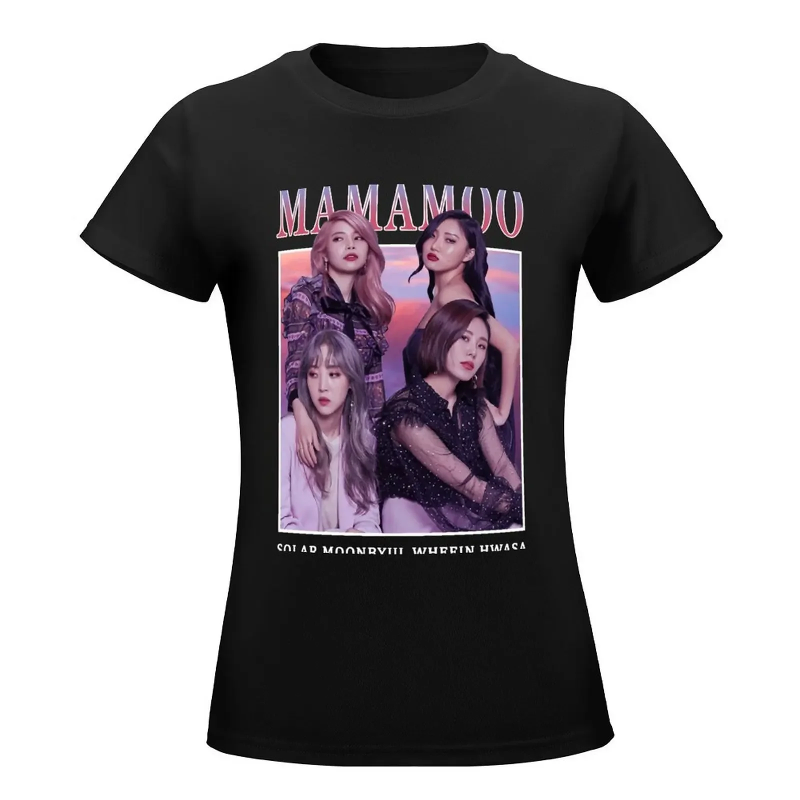 MAMAMOO Members Photoshoot Vintage Retro Band Style 90s T-Shirt Blouse plus size tops female Women tops