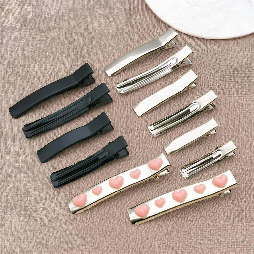 5pcs 30/60mmHair Alligator Clips Metal Single Prong Duck Bill Hair Clips Flat Top with Teeth Curl Clips for Hair Accessories DIY