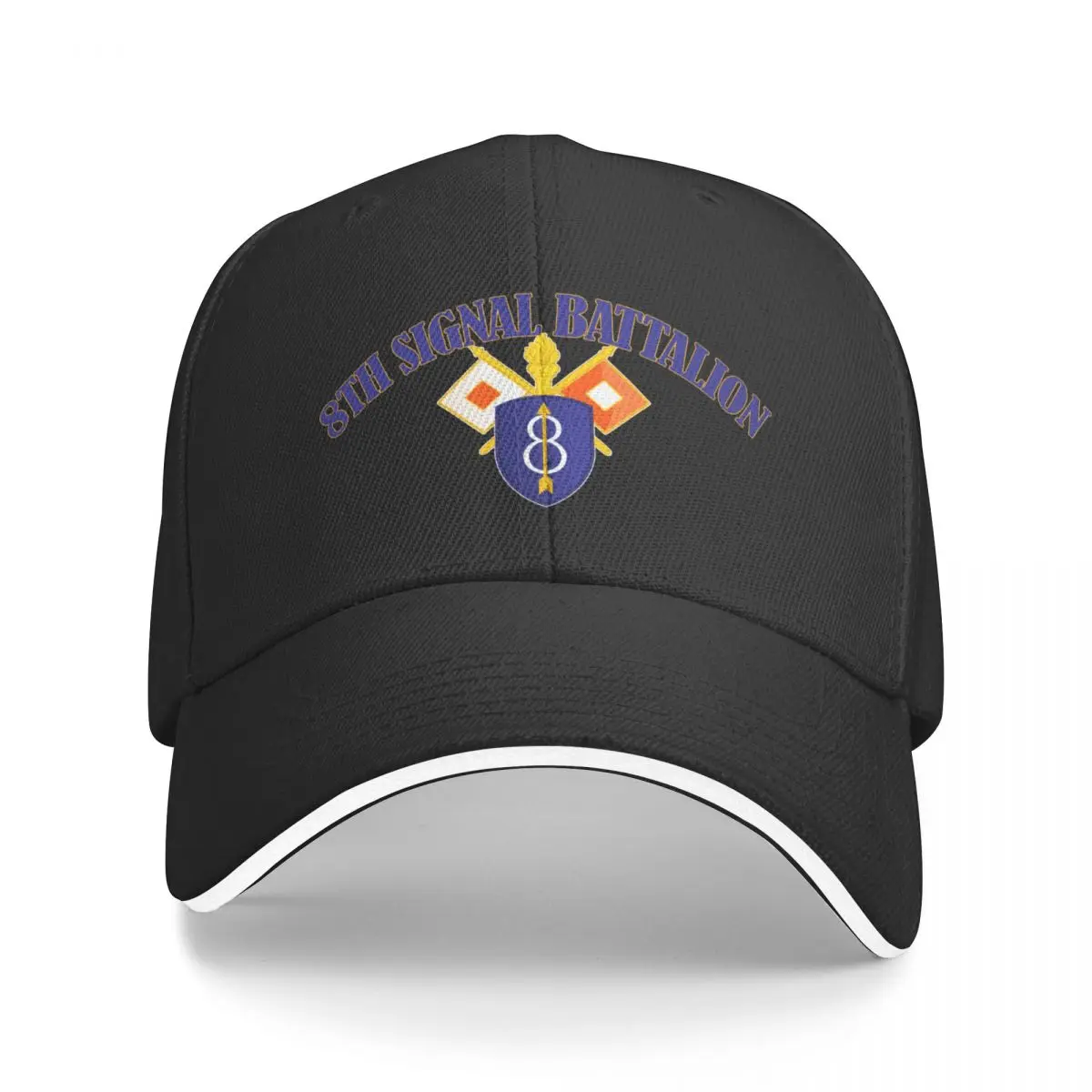 8th Infantry Div, 8th Signal Bn Baseball Cap Big Size Hat Hip Hop Christmas Hat Boy Women's