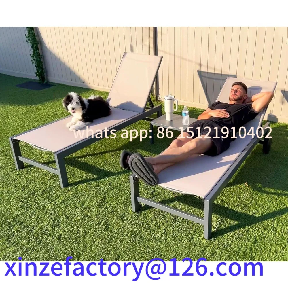 

Be suitable for Outdoor Lounge Set for 2 Aluminum Patio Chaise Lounger Chair