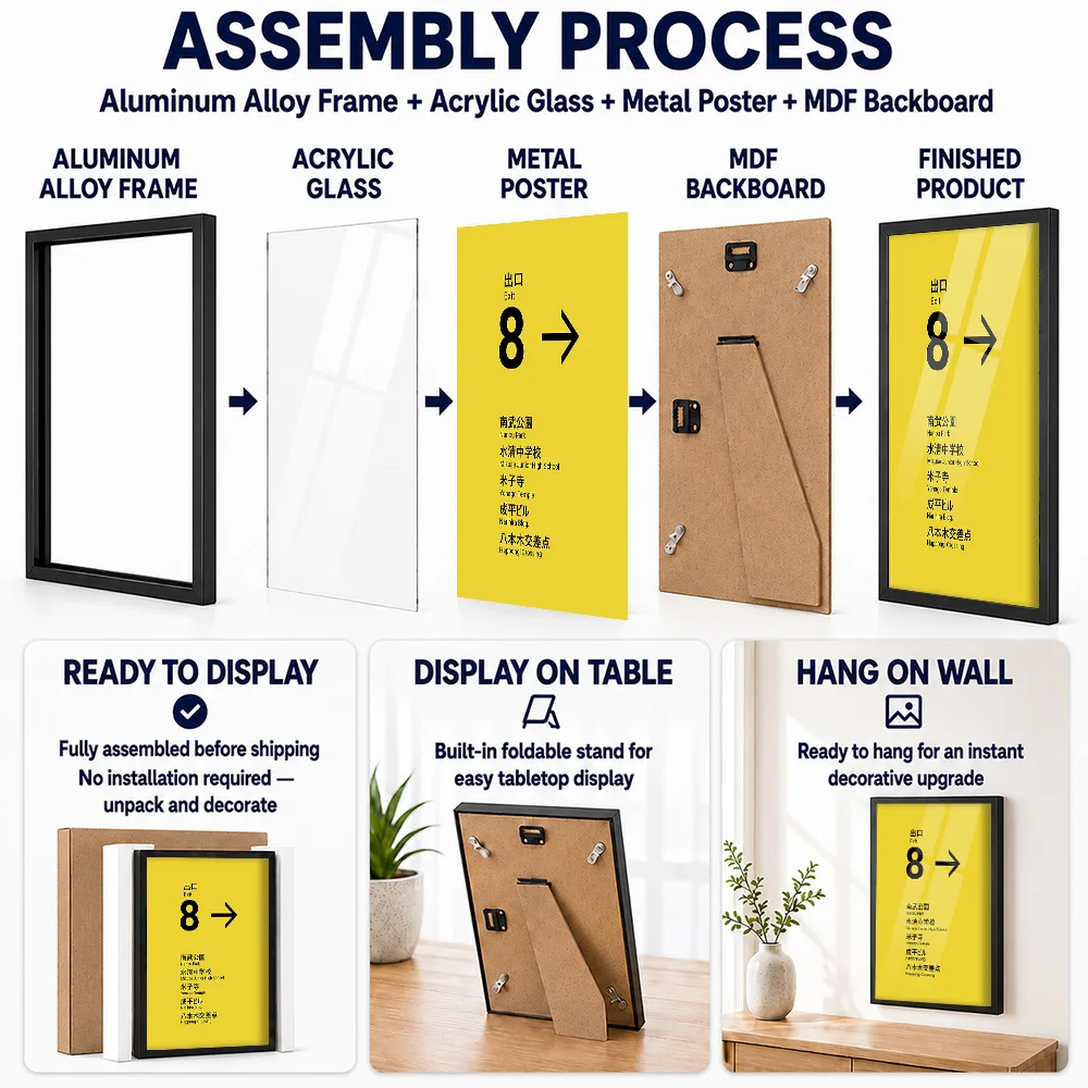 Exit 8 Metal Poster With Aluminum Alloy Frame Personalized Photo Immersive Gaming Style Wall Art For Studio Memorable Fan Gift