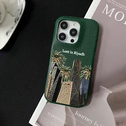 Personalise Initial Name Letters Leather Case For Iphone 16 pro 15 pro max 14 13 Pro Max 12 Mini 11 Luxury kafr letters Covers