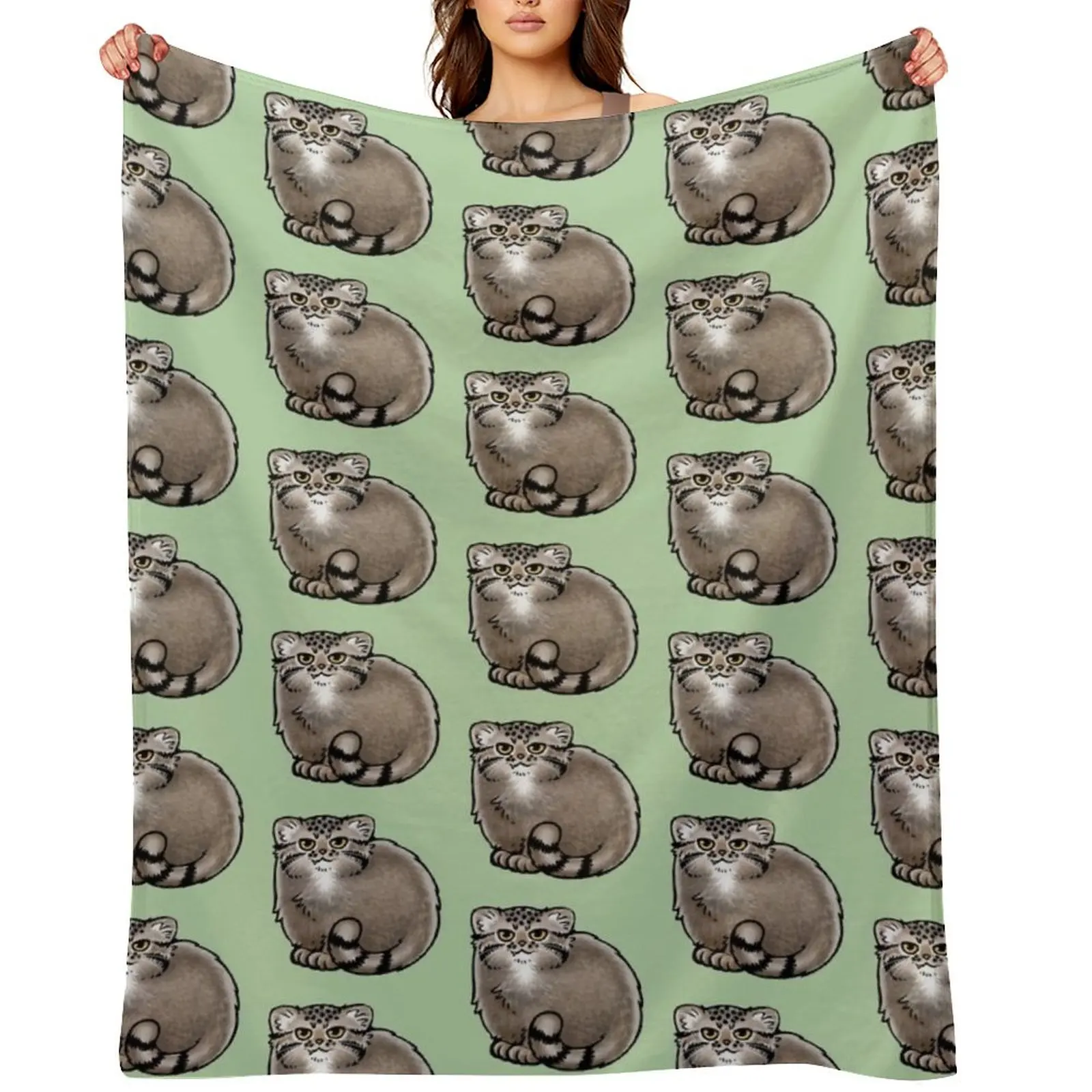 

Pallas's Cat / Manul Cat Throw Blanket Camping Thins bed plaid Decorative Beds Blankets