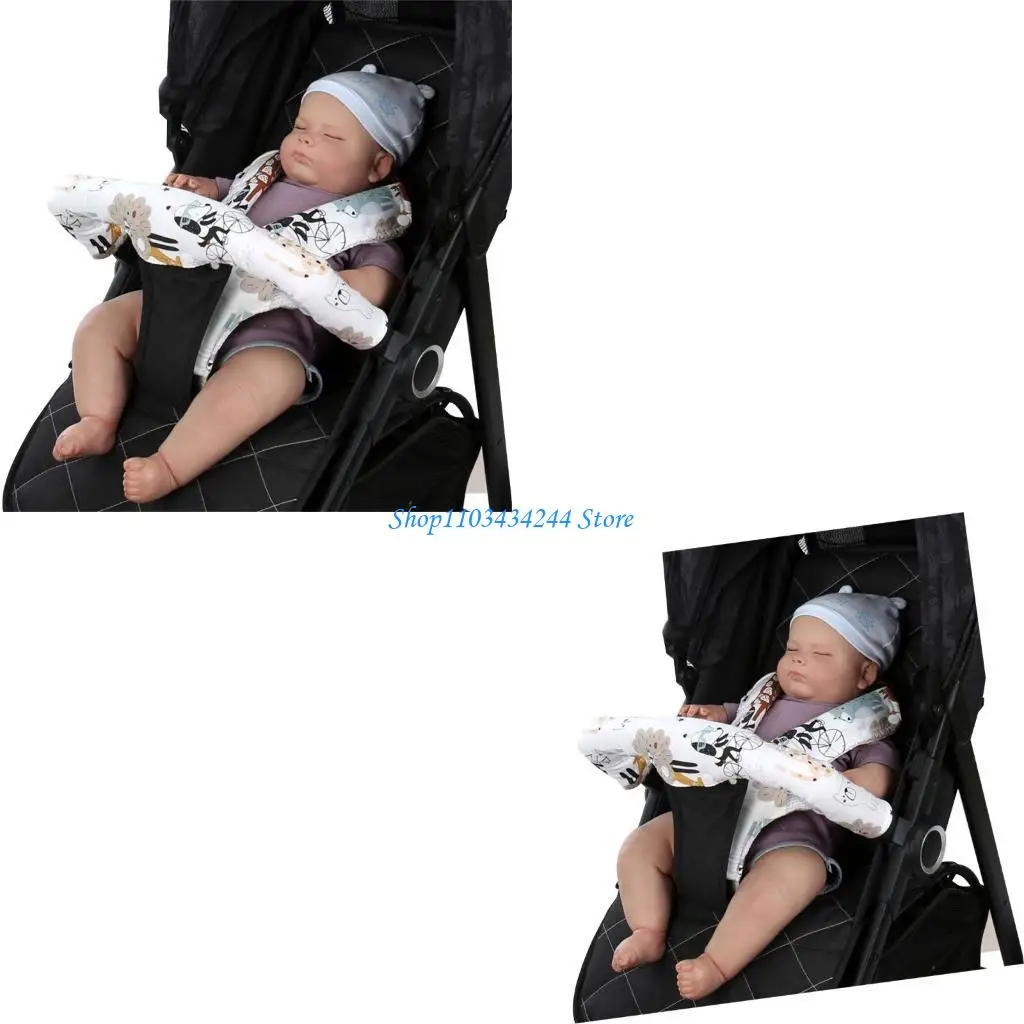 Infant Carseat Belt Cushion Cover, Soft & Breathable Cotton Shoulder Strap Pad
