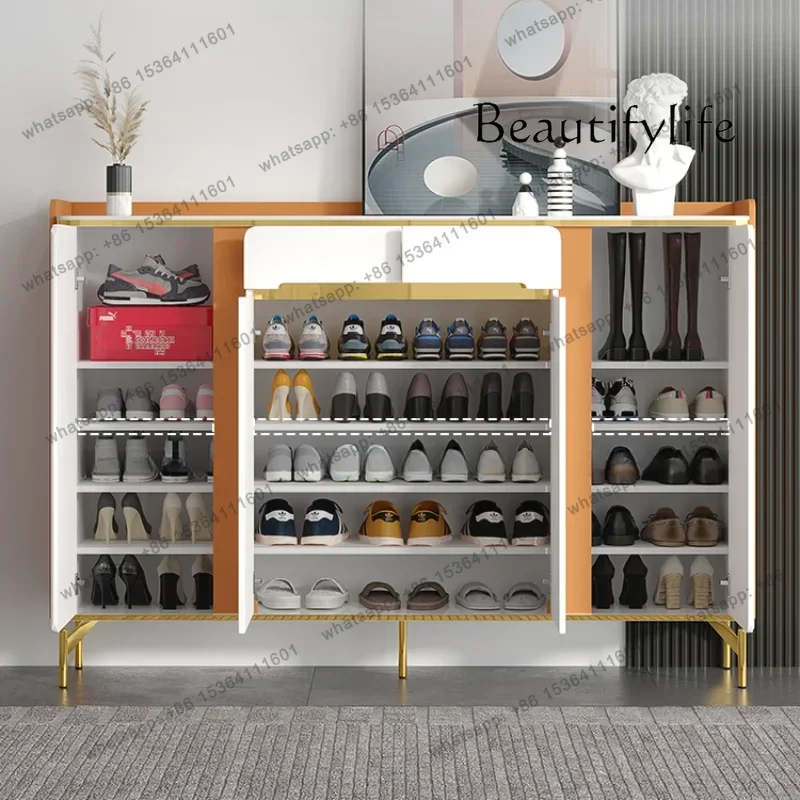 خزانة أحذية جميلة مقاومة للماء بتصميم أبيض فاخر لتوفير المساحة رف الأحذية منظم تخزين الدولاب Chaussures أثاث المنزل #6