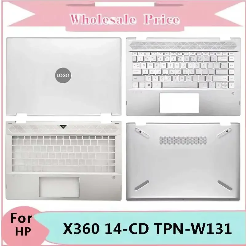 

New For HP Pavilion X360 14-CD TPN-W131 Laptop LCD Back Cover Front Bezel Upper Palmrest Bottom Base Case Keyboard Hinges