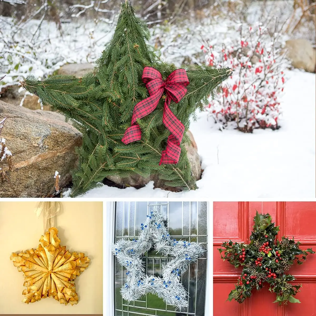 3 Pack Star Wreath Frame Wire Wreath Frame 12.5 Inch DIY holiday wreaths for Valentine\'s Day Christmas New Year Decoration