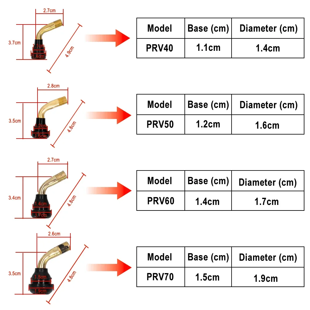 Tubeless Tyre Valve Stems PVR50 PVR60 PVR70 Snap-in Rubber Base Air Tyre Valve Stem For Xiaomi for Ninebot Electric Scooter Part