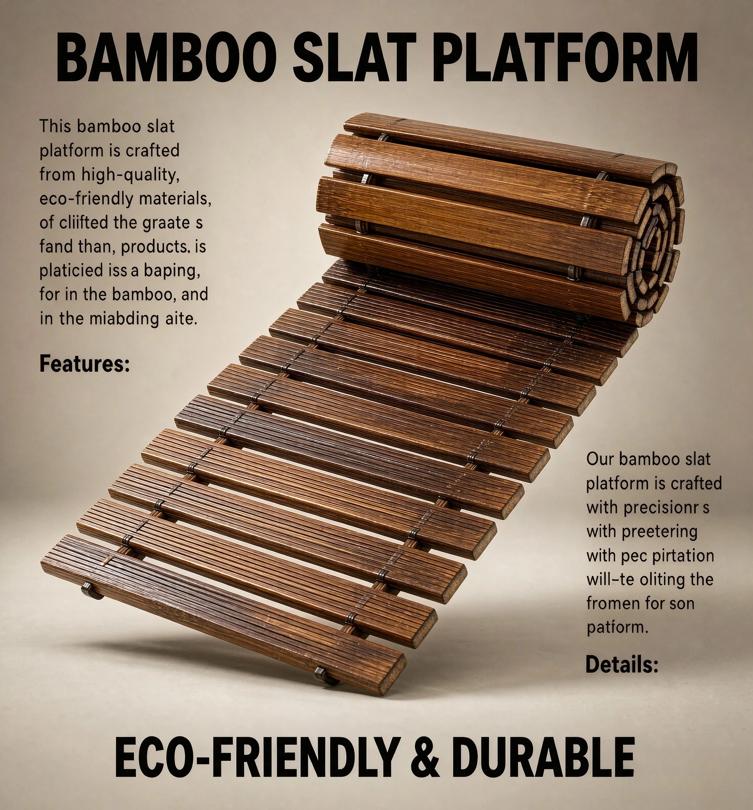 8FT Outdoor Carbonized Timber Path Planks Roll Up Yard Floor Non Slip Boardwalk for Garden Sand Snow Camping Backyard