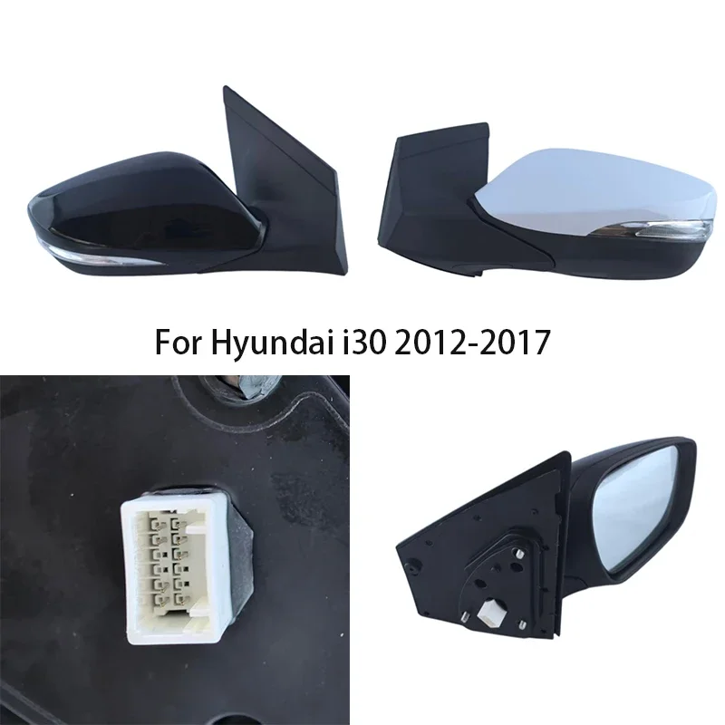 5/6/8 Pins Rearview Mirror Assembly For Hyundai I30 GD 2013 2014-2017 Black/white Door Side Mirror Car Accessories