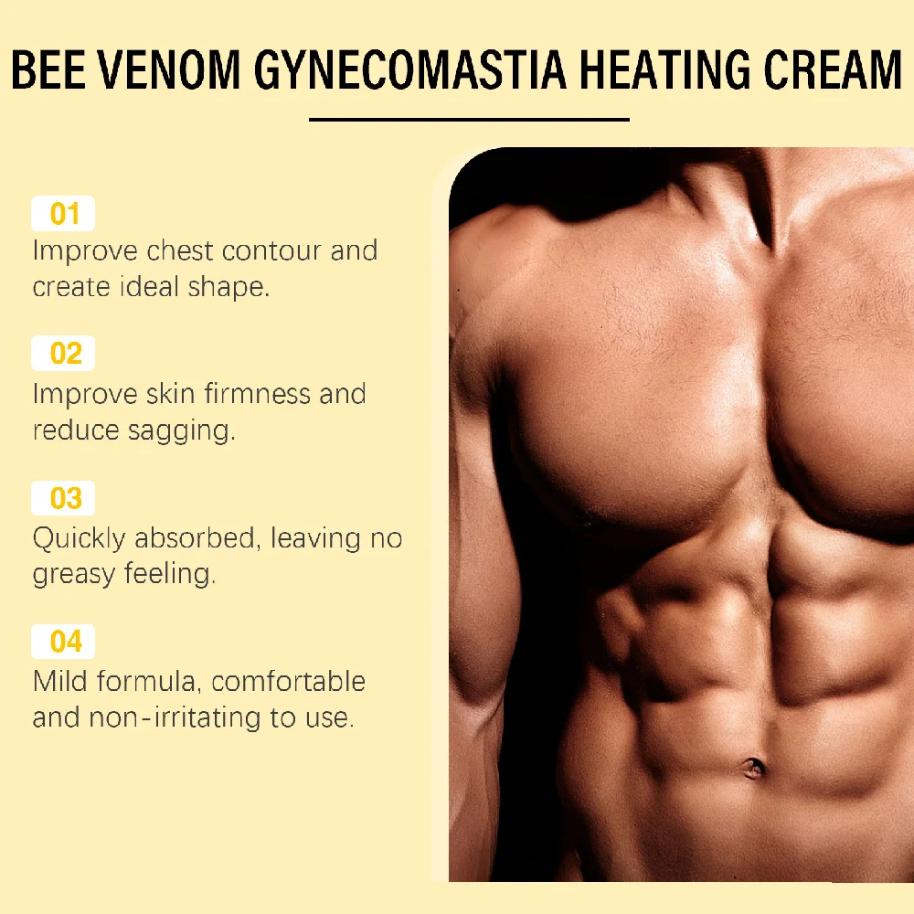 15ml Men Bee Gynecomastia Heating Oil Breast Shaping Breast Firm Massage Serum Breast Tighten Oil Skin Care