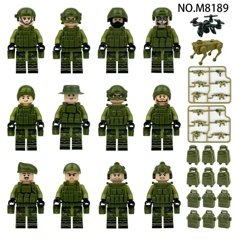 Bausteine der Militärserie, Spezialpolizei, Dschungelspärlinge, handgefertigte Modelle, zusammengebautes Spielzeug, humanoide Puppen, Geburtstagsgeschenke – Detail 1