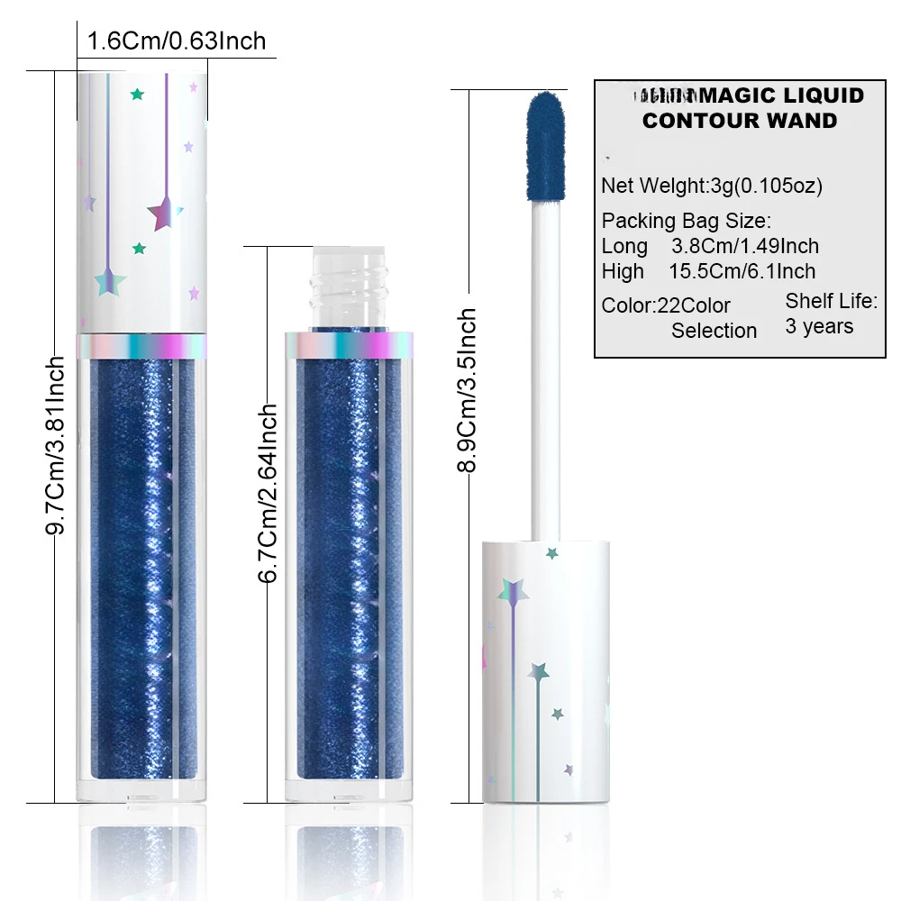 Liquid Eyeshadow Stick Metallic Green Purple High Gloss Pearlescent Glitter Eye Shadow Waterproof Stage Makeup Pigment