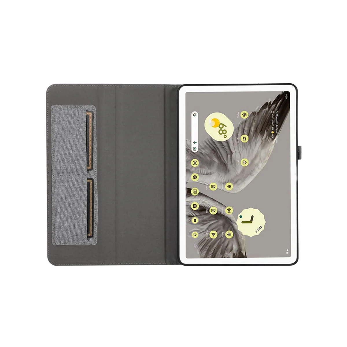 For Google Tablet Pixel Tablet Denim Pattern Protective Cover Tpu Soft Case Be Connected to the Sound Case,Silver-Gray