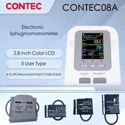 CONTEC CONTEC08A Upper Arm Digital Color LCD Blood Pressure Monitor with PC Software for Human Use