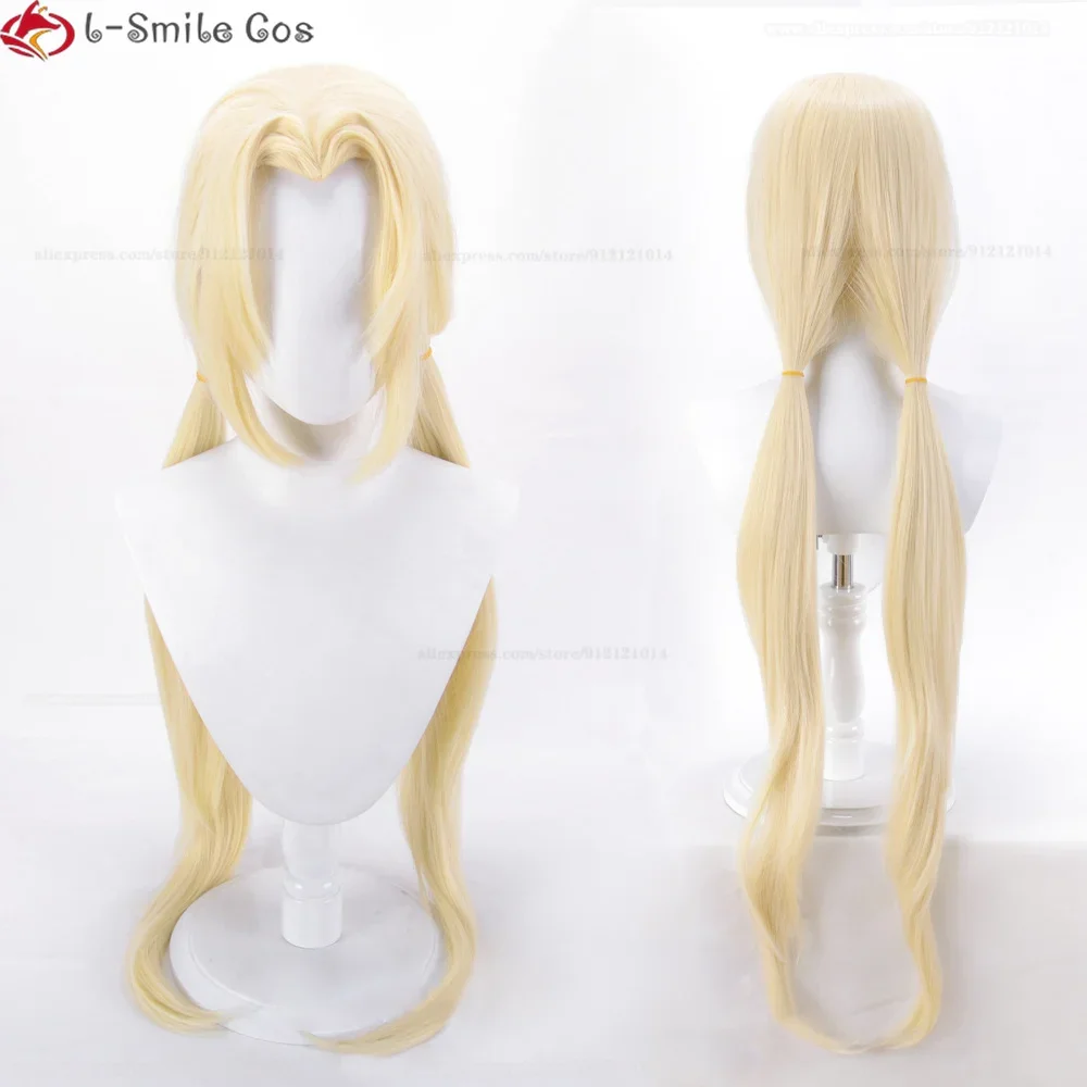 Anime Tsunade Cosplay Wig 100cm Long Yellow Tsunade Wigs Heat Resistant Synthetic Hair Party Cosplay Costume Wigs + Wig Cap