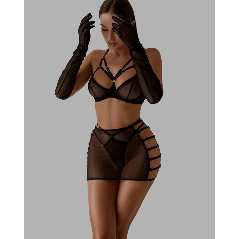 

Sexy Lingerie For Fine Women Hollow Sensual Onlyfans Underwear Transparent Bra Erotic Outfits Sheer See-Through Uniform