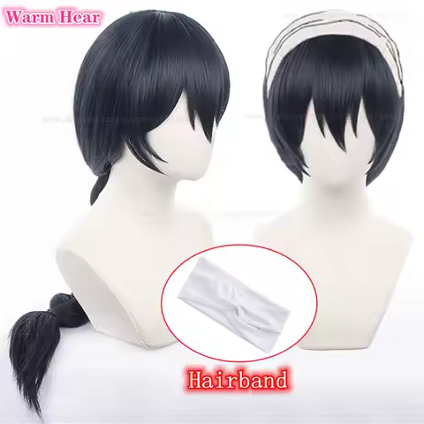 2025 Amanai Riko Synthetic Hair Anime Long 60cm Blue Black Braid Cosplay Wig Heat Resistant Hair Party Role Play Wigs + Wig Cap
