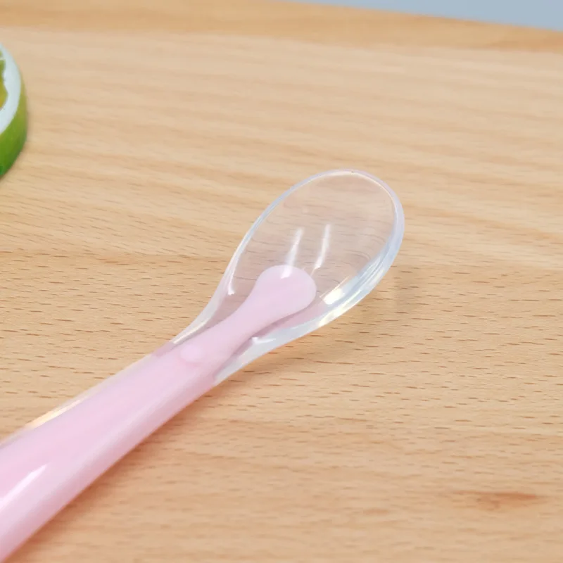 Baby Silicone Soft Spoon Training Feeding Spoons With Box Tableware for Children kid Infants Sensing Solid feeding Cutlery 1 Set