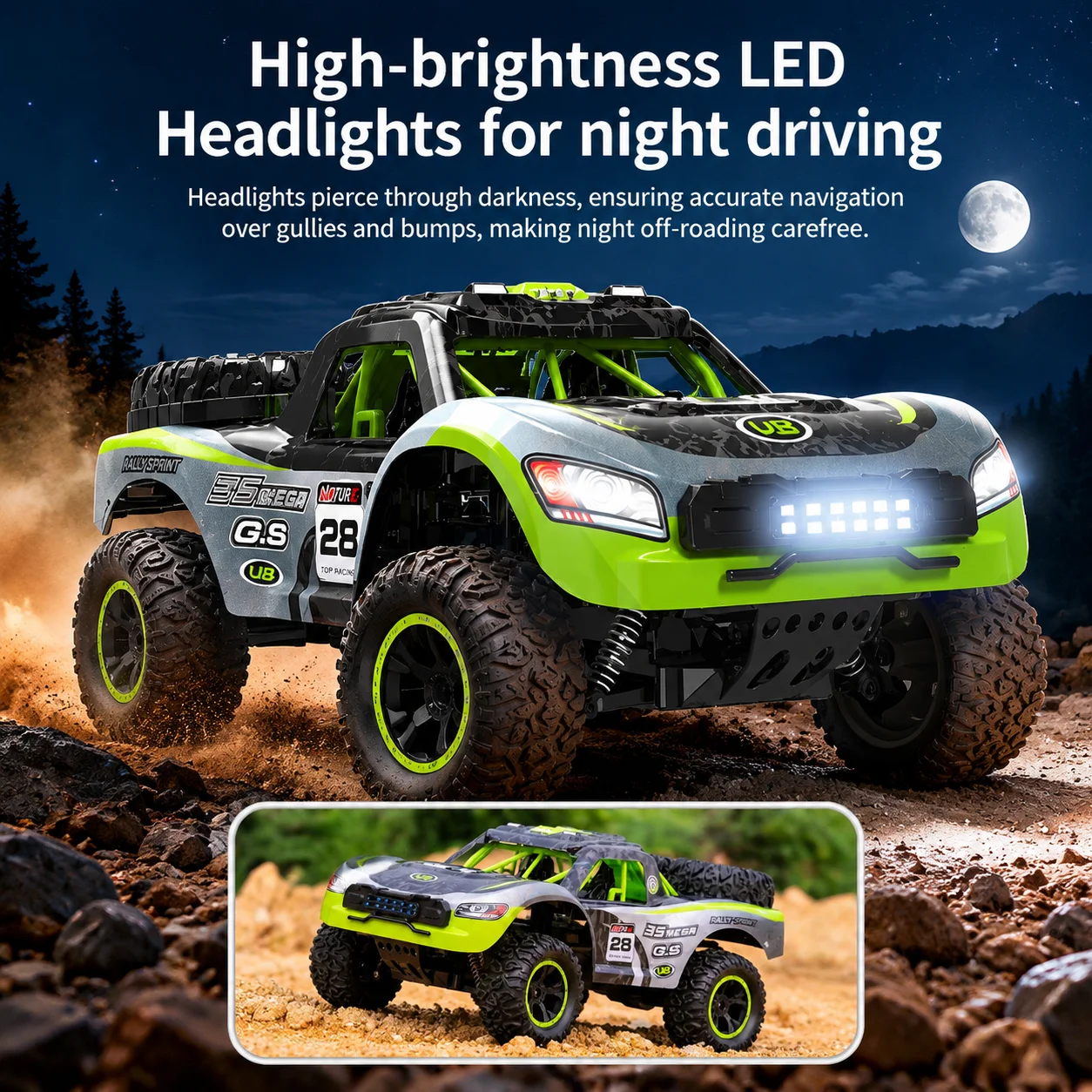 Q229 Electric RC Truck Short Card Off Road Vehicle 4WD Remote Control Car Drop Resistant Climbing Racing Toy For Children