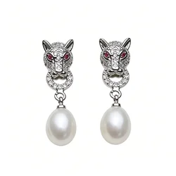 Real Natural Freshwater Pearl Earrings Woman,Hanging 925 Sterling Silver Pearl Drop Earring Jewelry Wife Mother Gift White Black