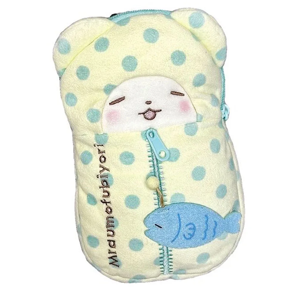 

Cute Marumofubiyori Bear Sleeping Bag Plush Makeup Storage Organizer Pencil Case Pouch Cosmetic Bags Beauty Cases Make Up Bags