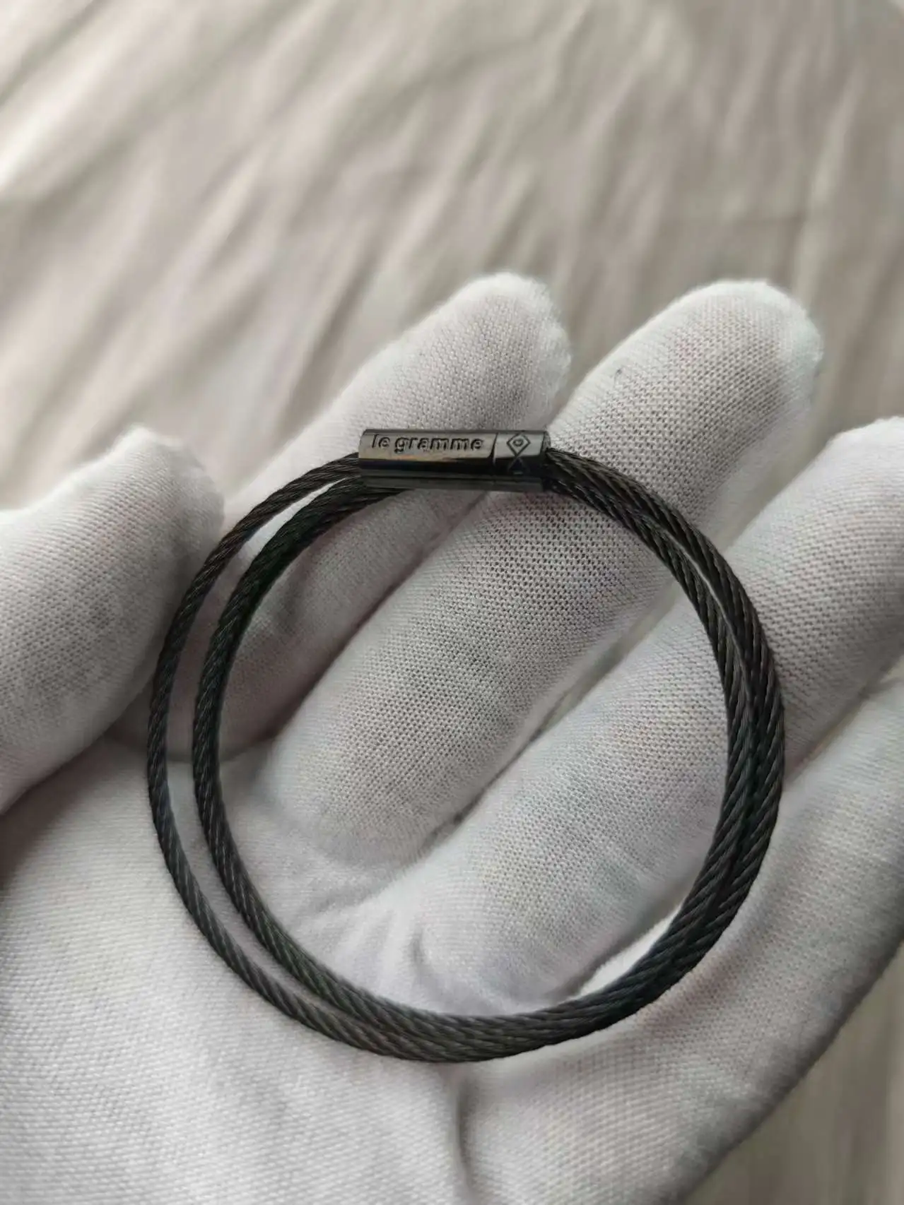 

11g LE fashion black three-layer bracelet rope, 925 sterling silver luxury French jewelry couple gift wholesale