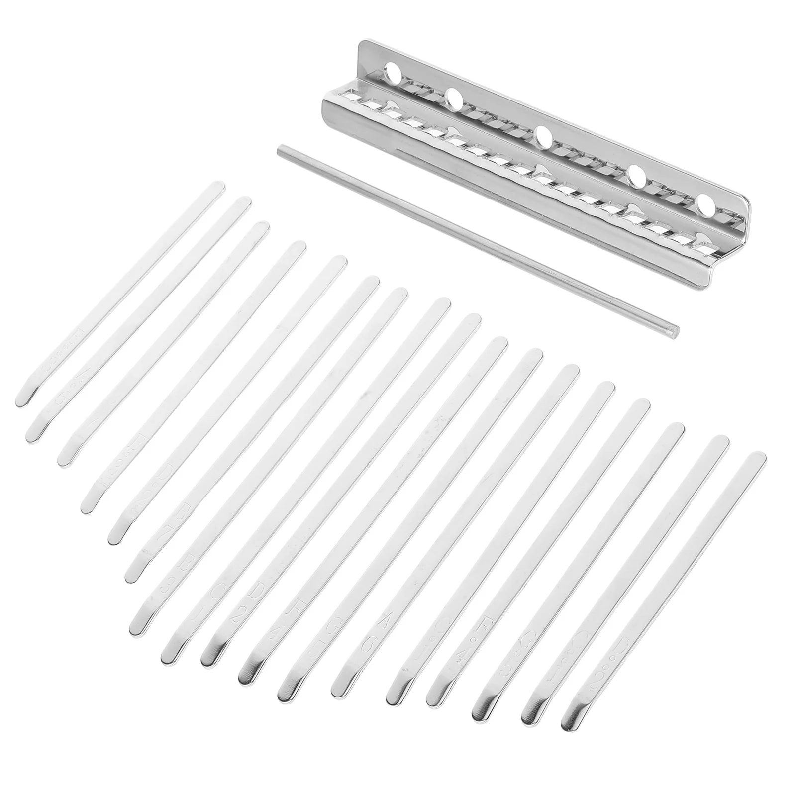 

1 set Kalimba Keys Thumb Piano Replacement Set Durable Manganese Steel Tines Stamped Scale Design For Diy Repair Upgrade Finger